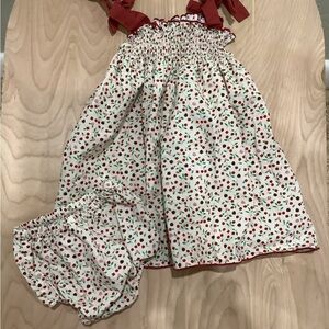 Cherry Print Dress and Bloomers Set
